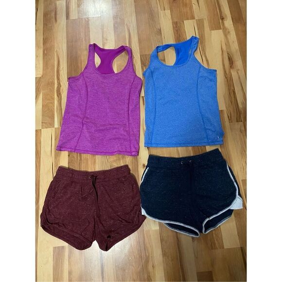 Danskin Now Athletic Works Racerback Tank Tops Shorts Bundle Of 4 Size M - Picture 1 of 9